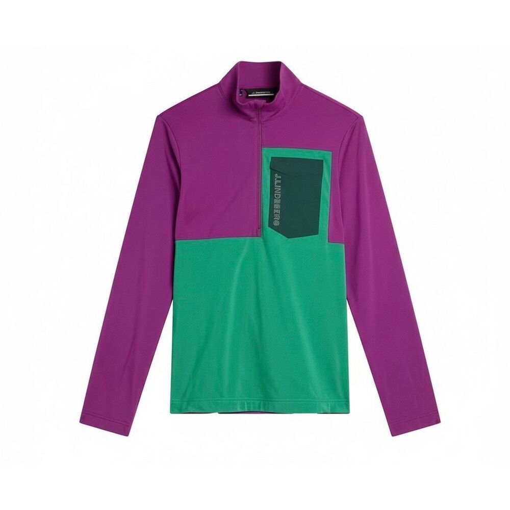NWT J.Lindeberg Methis Half Zip Gloxinia Colorblock Mid Layer Pullover Men's M